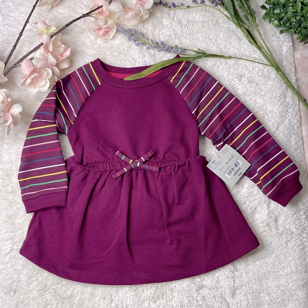 Baby- 2pc Long Sleeve Dress Royal Magenta